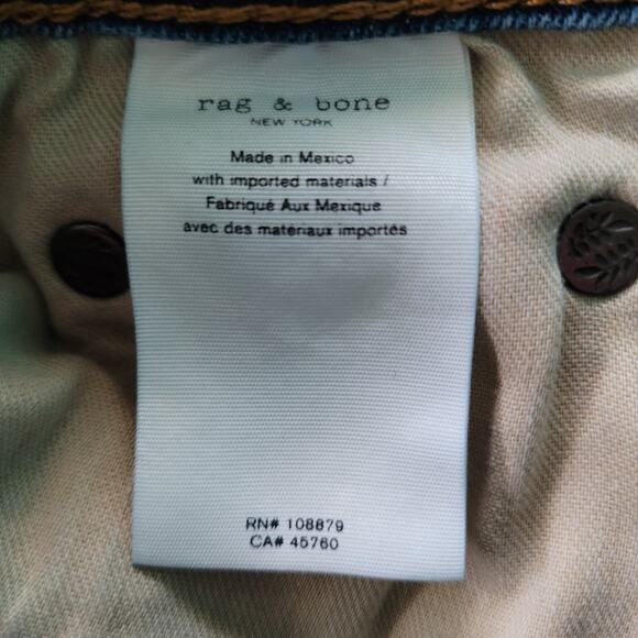 Rag & Bone Jeans Cate Mid Rise Ankle Skinny Size 25 Blue Med Wash Casual Stretch - Picture 12 of 13
